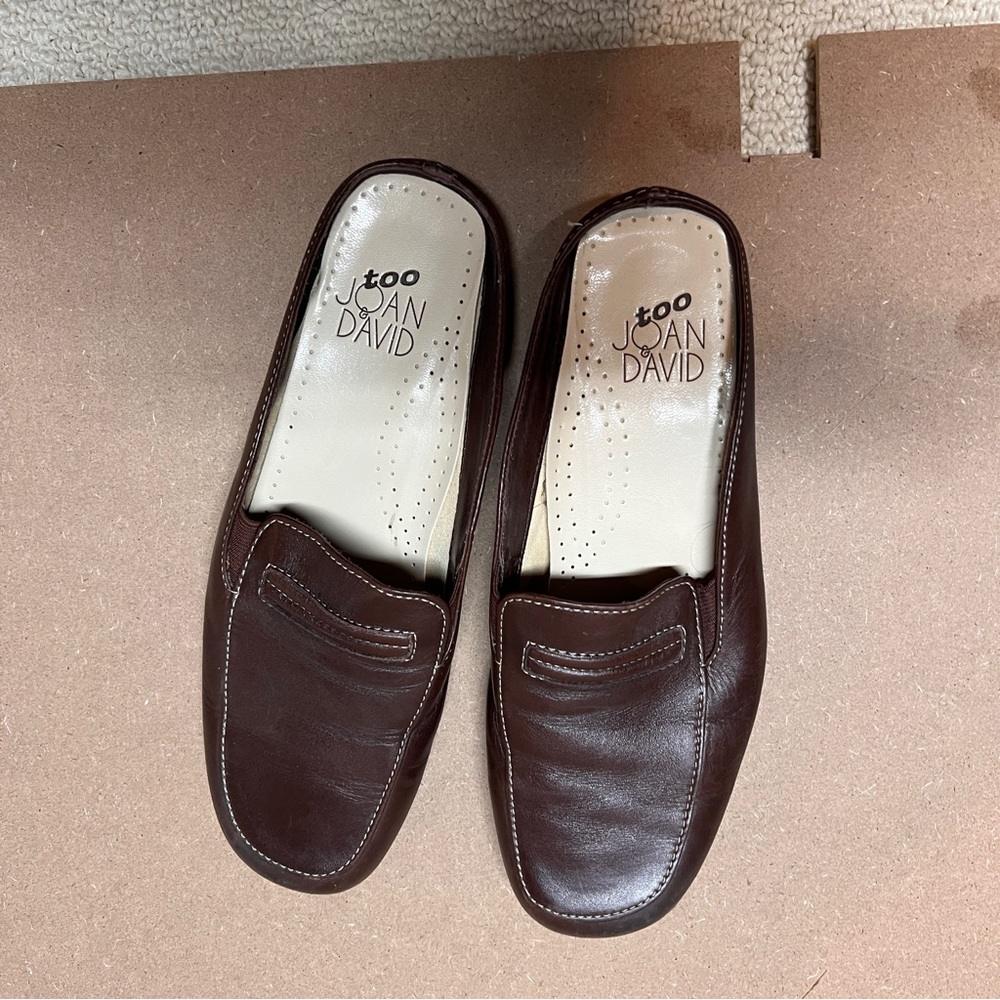 Dark brown pair of Joan and David loafers/mules. Barely worn. Size 7.5.